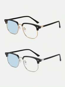 2 Cặp kính thời trang unisex, gọng kính kiểu công sở, tròng kính đổi màu, thích hợp sử dụng trong nhà và ngoài trời, phù hợp cho lái xe, câu cá, leo núi, đạp xe, chạy bộ, chơi golf và các hoạt động hàng ngày khác (tròng kính đổi màu có các màu xanh dương, nâu và xám) - Nhiều màu - Xem 5