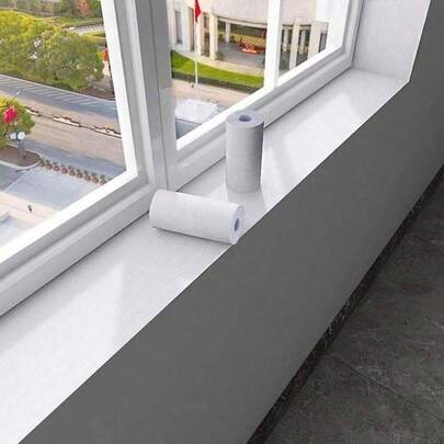 1 Roll 5m X 10cm Wood Grain Removable Self-Adhesive Wallpaper For Kitchen, Bathroom Tile, Baseboard Decor, Waterproof PVC Wood Grain Wallpaper Border, Suitable For Countertops, Furniture, Bathroom Mirror Frame