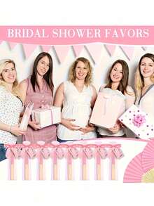 Set de 3/15/30 piezas, Abanico plegable de madera rosa con bolsa de regalo y tarjeta de agradecimiento, Tarjetas de agradecimiento, Abanico plegable de bambú para novia, Decoraciones para fiesta individual, boda y despedida de soltera, Regalos para damas de honor y decoraciones de boda, Regalos de boda perfectos, Decoración de boda, Muy adecuado para fiestas y eventos, Accesorios de verano perfectos, Abanico plegable para mujer