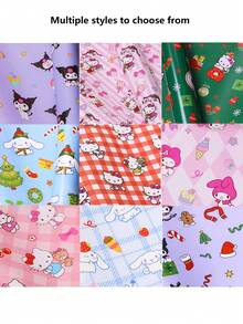 1 张 19.7 英寸 X 27.5 英寸圣诞礼品包装纸，Sanrio Hello Kitty、Melody、Kuromi 和 Cinnamoroll 礼品包装纸，19.7 英寸 X 27.5 英寸，耐用卡通图案纸，适合节日礼物、圣诞派对装饰。 - 彩色 - 查看 10