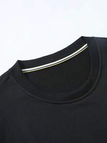 Ropa de pareja Sudadera de cuello redondo para pareja Sudadera de San Valentín Sudadera casual para pareja Regalo para novio y novia - 1 pieza negra para hombre - Ver 3