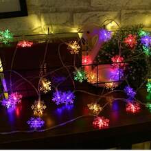 1 件 1.5M10LED/3M20LED/6M40LED 圣诞雪花电池盒灯串，不含电池，圣诞气氛装饰，适用于节日、圣诞树、派对、客厅、卧室、房间、阳台装饰 - 電池盒雪花燈串 - 查看 5