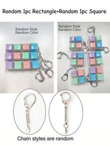 1个成人减压键盘钥匙扣 - 积木造型彩色按键，PC材质，钥匙扣，抗焦虑，成人玩具，酷炫小玩意，动漫风格，Picky Pad - 彩色 - 查看 9