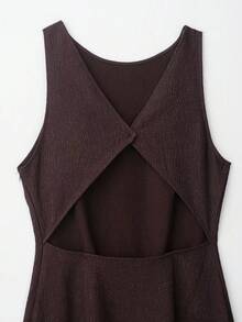 Sedessea 女士时尚度假风休闲流苏修身连衣裙，秋季优雅 - 咖啡 - 查看 10