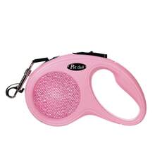 1pc Elegant Rhinestone Studded Pink Retractable Dog Leash, 10ft Durable Pet Lead With Ergonomic Handle And Keychain Clip, Outdoor Walking Rhinestone Dog Leash, Fashionable & Portable Pet Leash For Travel, Birthday Party, Holiday Gift, Decorative Artwork, Halloween, Thanksgiving, Christmas