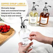 4PCS Coffee Bar Accessories, Coffee Syrup Dispenser, Glass Syrup Bottle With Pump, Suitable For Coffee Shop, Home, Company, Kitchen Use