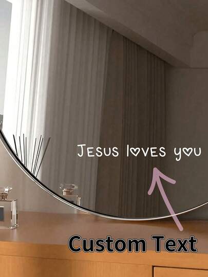 Customized Mirror Stickers, Can Customize Text, Suitable For Bathroom Decor, Slogan Wall Stickers, Bedroom Decor Stickers, Beauty Salon Decor, Hair Salon Stickers, Inspirational Mirror Stickers, Wedding Seating Chart Stickers, Party Entrance Decor, Romantic Gift For Boyfriend