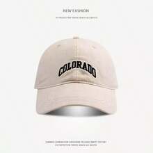 1pc Women's Colo Trucker Hat, Personalized Letter Embroidery Baseball Cap, Street Fashion Five-Panel Hat, Outdoor Sunscreen Casual Hat, Suitable For Spring And Autumn Travel, Tourism, And Seaside Vacation