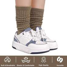 3 Pares Calcetas Pilates Mujer Antiderrapantes, Calcetines de Yoga para Mujeres con Agarre, Calcetas Deportivas Dama Largas Algodón, Pilates Socks, Calentadores de Piernas - 1 - Ver 4