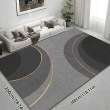 1pc Modern Minimalist Geometric Abstract Art Area Rug, Soft Faux Wool Rectangular Carpet, Suitable For Living Room, Bedroom, Entryway, Bathroom, Hallway, Patio, Kitchen, Indoor Outdoor, All Season, Large Size Doormat, Home Decor - Multicolor - View 12