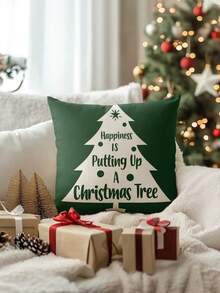 4pcs Christmas Themed Linen Blend Breathable Cushion Covers, Santa Claus, Christmas Numbers, Reindeer, Snowman, Snowflake, Christmas Decor, Merry Christmas, Christmas Decorations, Christmas Gifts, Hypoallergenic Polyester, Hidden Zipper, No Filling, For Home Decor, Living Room, Throw Pillow Cases, Pillow Covers, Cushions, Sofa Decorative Pillows, Sofa Covers, Home Decor, Soft Pads - Multicolor - View 8