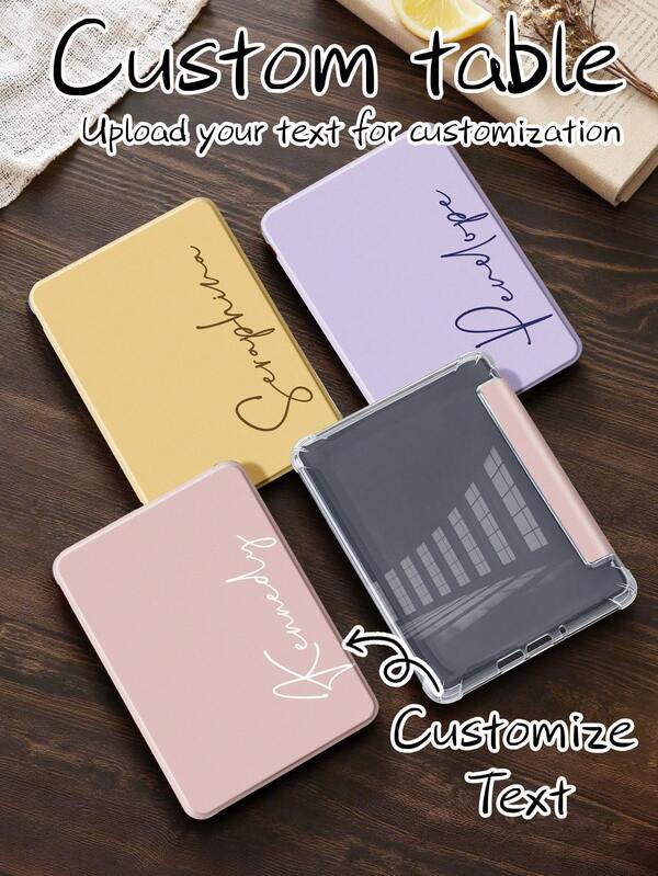 Customized Kindle Protective Case, Customizable Text And Multi-Color Background, Minimalist And Fashionable Design, Compatible With Kindle (11th Gen) E-Reader/Paperwhite 6 Released In 2022 And Kindle (10th Gen) Released In 2019, Kindle Accessories, Kindle Cover, Auto Sleep/Wake Function, Comfortable Leather Material, Magnetic Closure, Shock-Resistant, Suitable As Birthday/Holiday Gift