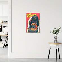 低俗小说经典电影海报 - 装饰艺术现代油画印刷，无框墙壁艺术，适用于家庭办公室、教室、浴室、客厅、卧室装饰 - 室内肖像方向，主题：电影，艺术媒介：油画，表面：帆布 - 送给朋友的理想礼物（1 件） - 彩色 - 查看 1