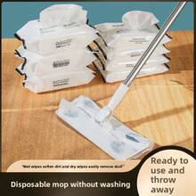 1pc Japanese Style Disposable Dust Collection Mop, Detachable Static Dust Sheets, Slouchy Dusting Paper Mop With Iron Rod Handle, Lightweight & Bendable, Multi-Surface Static Cleaning, For Hardwood/Tiles/Laminate Floors, Home Cleaning Essentials, Disposable Mop, Dust Mop, Static Duster, Floor Cleaning Tools, Quick Clean Solutions