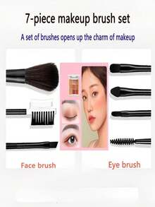 7pcs/Set Makeup Brushes, Cosmetic Makeup Brush Set, Beauty Makeup Tools, Professional Makeup Artist Brushes, Makeup Accessories - Multicolor - View 2