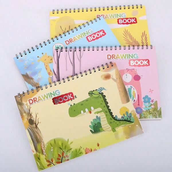 A4 Drawing Pad/Painting Pad, 120g 30 Sheets 1 Book, 8 Cartoon Cover Drawing Books, Children's Graffiti Painting Book, Creative Drawing Book