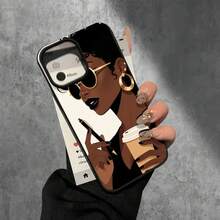 Fundas protectoras y fundas protectoras de imitación con agujeros grandes con diseño de gafas de belleza negra, adecuadas para phone 16promax, 16 15pro, 14 14 Plus/14 Promax, 13 13 Pro, 12Pro, 11/11 Pro Pro Series. Regalos Cumpleaños Y Fiestas - Blanco - Ver 3