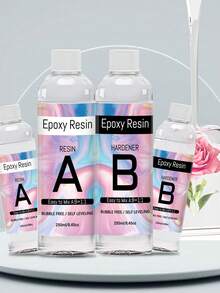 240ml/500ml Epoxy Resin Kit - Crystal Clear Epoxy Resin Kit & Hardener For DlY Art, MoldCasting, Wood, Jewelry Making, Coasters, TableTop, Countertop Coating - Food , Heat & UV Resistant - Epoxy Resin - View 9