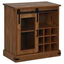 Sideboard HALDEN With Sliding Door 80x40x80 Cm Solid Wood - Brown - View 3