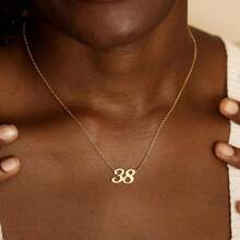 Angel Number Necklace, Customized Number Necklace, Lucky Number Necklace, Minimalist Team Necklace, Personalized Gift, Women Jewelry - Multicolor - View 3