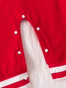 Infant Boys/Girls Letter Print Cute Christmas Long Sleeve Bodysuit With Hood Set, Spring/Autumn