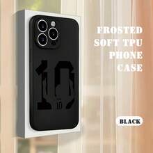 Simple Messi 10 jersey pattern phone case print All-black phone case for Phone17 Pro MAX/11/12/13/14/15/15 Pro/15 Plus/15 Pro Max/X/XS Max/XR/11 Pro/12 Pro/13 Pro/14 Pro/12 Mini/13 Mini/11 Pro Max/12 Pro Max/13 Pro Max/14 Pro Max/14 Plus/6/6s/6 Plus/7/8/16 Pro/16 Plus/16 Pro Max Galaxy  A54/A14/A12/A13/A15/A32/A33/A24/A52S/S20/S21/S22/S23/S24/S23 Plus/S24 Ultra/S25/A15/A33/A23 Android phone case, essential for daily commuting, MagSafe support, less yellowing, Halloween gift, Virgin Mary Day sticker image UV printing, Independence Day gift, Christmas wallpaper image UV printing, Valentine's Day gift, Birthday gift for friends and family - Negro - Ver 5