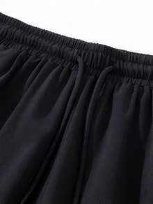 Nuevos hombres monograma transpirable y cómodo pantalones cortos deportivos, casual básica suelta casa pantalones cortos de ocio, la moda de cordón ligero y cómodo de cinco cuartos de longitud bermudas. - Blanco - Ver 4