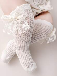 Lace Ruffle Princess Mesh Breathable Socks New Transfer Socks Pearl Socks Children Ankle Long Sock Summer Baby Girls Kids Toddler For 0-3Years - Beige - View 10