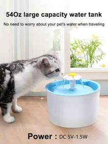 موزع مياه ذكي صغير للحيوانات الأليفة، يعمل بالطاقة USB، سعة 54.1 أونصة، 3 أوضاع إمداد المياه، تصفية متعددة المراحل، حساس ذكي لتوزيع المياه تلقائيًا، سقاية تلقائية للكلاب والقطط