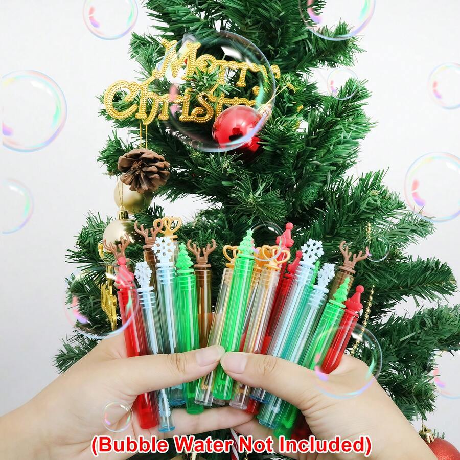 20/40 件 5 色迷你泡泡棒,圣诞元素设计驯鹿/圣诞树/雪花,圣诞节庆祝活动,感恩节新年,主题生日,婚礼,夏季户外礼物,适合女孩男孩(不含泡泡水) - 彩色 - 查看 1