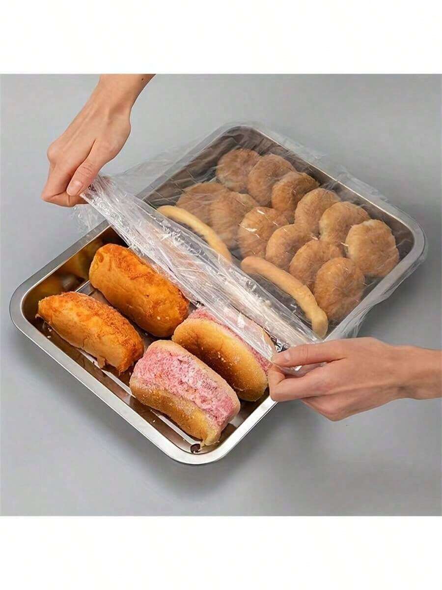 20/50pcs Clear Plastic Food Cover For Trays: Suitable For A+B Size Trays With Dimensions Less Than 70cm/27.6in Back To School - Multicolor - View 1