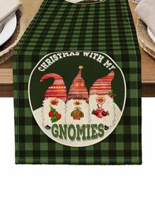 1pc Christmas Pattern Printed Table Runner, 4pcs Christmas Pattern Printed Placemats, Suitable For Holidays, Parties, Birthdays, Dinners, Kitchen & Dining Room Table Decor, All Season Home & Living Decor - Multicolor - View 12