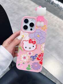 Sanrio Nuevo diseño de funda de teléfono 3D con lazo, funda de teléfono premium adecuada para iPhone 11, 12, 13, 14, 15, 16 Pro, 16 Pro Max, 14 Plus, 15 Plus, 16 Plus, XR, XS Max, diseñada para mujeres