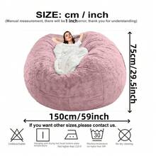 1 pieza Puf de espuma de memoria, Puf grande para adultos, Sofá esponjoso para sala de estar, dormitorio o dormitorio, Solo funda de puf sin relleno - Rosa vieja - Ver 2