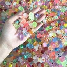 夜光树脂迷你动物，夜光鸭子、海豚、青蛙、兔子、乌龟小雕塑，无需电力，适用于花园、派对、微景观、水族馆、装饰