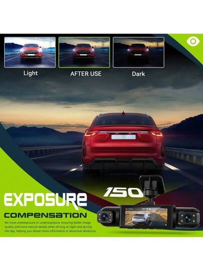 360° Dash Cam Cars, Channle, Front 1080P HD Rear/Left/Right 720P 3.16" IPS Display, Night Vision, Loop Recording, 24H Parking Monitor (G Sensor/Motion Detection), Optional 32GB Memory Card., Vehicle Security Camera, Car Compact Moderne Cam, Construction, Highquality Gsensor Owners, Commuters, Rear Wireles view 10