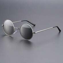 1 件复古时尚椭圆形小框男女通用太阳镜，赏心悦目 - 彩色 - 查看 9