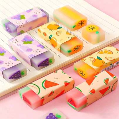 เครื่องเขียนพื้นฐานสำหรับนักเรียนลายผลไม้น่ารัก