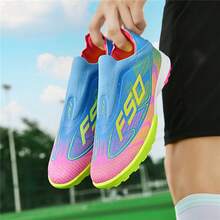 套穿式袜套鞋垫和无缝橡胶外底足球鞋 | 男士和青少年套穿式人造草坪足球鞋 | 适用于室内/室外训练的多地形足球/训练鞋 - 綠色 - 查看 3