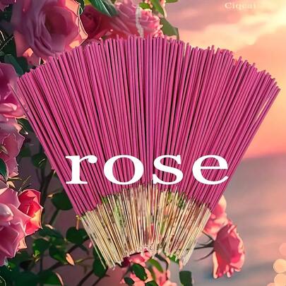 Handmade Bamboo 24 Incense Sticks With Fragrance Stick  Rose Deodorizing & Air Purifying Fragrance For Home, Hotel, Kitchen, Bathroom - Wooden Incense Sticks, Perfect Holiday Gift For Christmas & Thanksgiving, Best For Christmas, Perfect For Thanksgiving