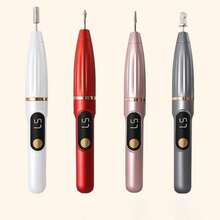 QWD Electric Nail Drill Machine, 1 Nail File Kit 35000RPM Professional Portable Rechargeable E File For Acrylic Polish Gel Removal Manicure Pedicure Set With 5 Speeds ZK-001 - 灰色 - 查看 4
