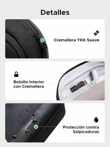 Bolsa Organizadora para Discos Duros, Estuche para Cables y Cargadores Portátil con Cremallera YYK, Impermeable,últiples Capas para Tarjetas de Juego/Cargadores/Viaje, Ligera y Compacta, S - Talla S - Ver 6