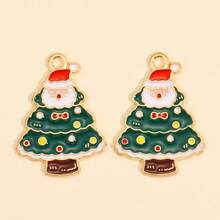 30Pcs/Set Multi-Color Drip Oil Mixed Christmas Charm Pendants, Handmade Jewelry Making DIY Necklace Bracelet Keychain Accessories Christmas Gift - Multicolor - View 7