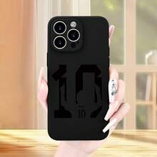 Simple Messi 10 jersey pattern phone case print All-black phone case for Phone17 Pro MAX/11/12/13/14/15/15 Pro/15 Plus/15 Pro Max/X/XS Max/XR/11 Pro/12 Pro/13 Pro/14 Pro/12 Mini/13 Mini/11 Pro Max/12 Pro Max/13 Pro Max/14 Pro Max/14 Plus/6/6s/6 Plus/7/8/16 Pro/16 Plus/16 Pro Max Galaxy  A54/A14/A12/A13/A15/A32/A33/A24/A52S/S20/S21/S22/S23/S24/S23 Plus/S24 Ultra/S25/A15/A33/A23 Android phone case, essential for daily commuting, MagSafe support, less yellowing, Halloween gift, Virgin Mary Day sticker image UV printing, Independence Day gift, Christmas wallpaper image UV printing, Valentine's Day gift, Birthday gift for friends and family - Negro - Ver 7