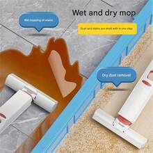 Ergonomically Designed Handheld Lazy Mini Mop, Household Kitchen And Bathroom Water And Oil Stain Cleaning Mop, Hands-Free Sponge Mop, Foldable Storage - Multicolor - View 5