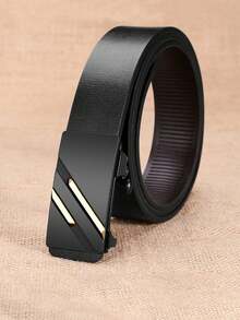 男士时尚枪黑色自动扣休闲全皮带适合日常佩戴，作为送给男士的礼物，中青年男士商务休闲腰带工作节日礼物情人节适合青少年夏季休闲户外运动或度假旅行或毕业礼物或生日礼服配饰或日常穿着 - 彩色 - 查看 12