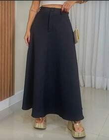 WOMEN'S LONG TAILORED SKIRT, EVANGELICAL FASHION, HIGH WAIST - 黑色 - 查看 2