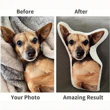 定制宠物照片抱枕，狗狗抱枕，大学宿舍装饰，宠物纪念抱枕，独特照片礼物，最佳毕业礼物，女儿礼物 - 彩色 - 查看 9