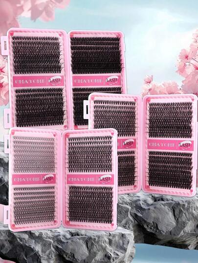 640 pièces Ensembles de cils DIY pour allongement, frisage et épaississement des cils. Cils individuels ultra-épais en 10D+20D+30D+40D/30D+40D+50D+60D/50D+60D+80D+100D, de 10 à 16 mm, courbure D, pour application à domicile