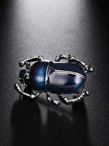 1pc Vintage Enamel Beetle Shape Brooch For Women Men Insect Animal Versatile Clothing Decoration Brooch Jewelry Christmas Gifts - Beetle Brooch - View 5